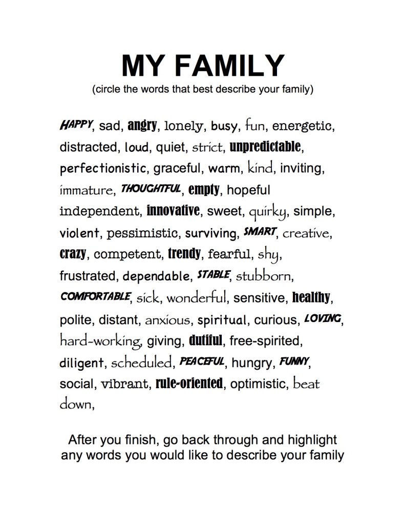 family description copy